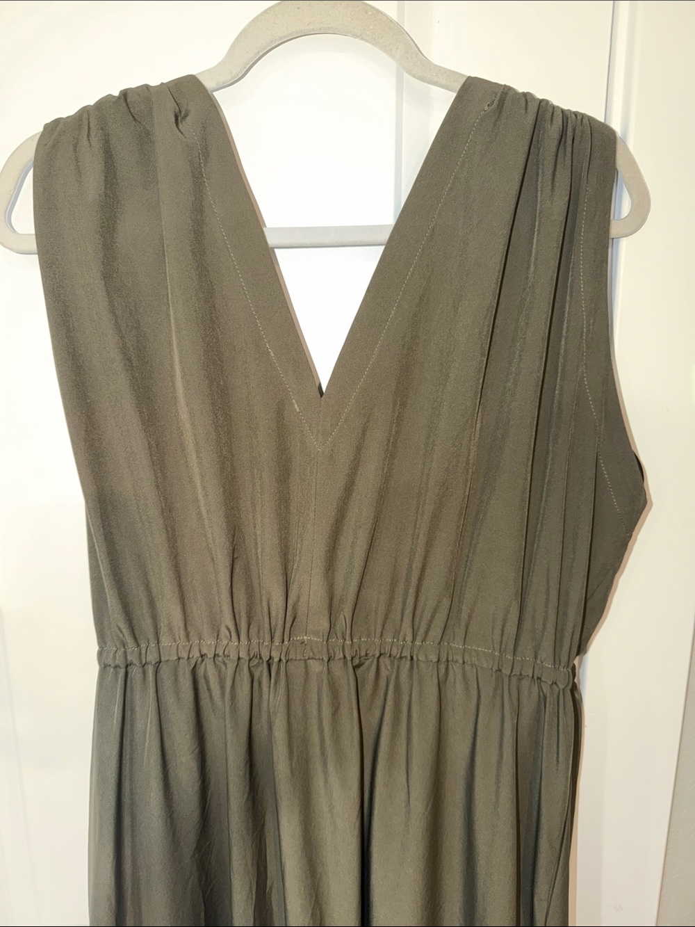Calvin Klein Olive Green Sleeveless V-Neck Maxi Dress - Picture 3 of 8